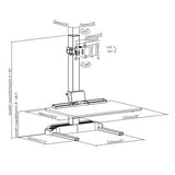 Single 17"-32" Monitor Mount Electric Ergonomic Height Adjustable Sit-Stand Desk Converter Workstation - Black (RTELVE-S)