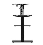 CE Certified Single Motor 2-Stage Electric Height Adjustable Standing Desk Base Sit-Stand Desk Frame with 120 x 60cm Oak Table Top, Model No RT114