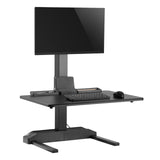 Single 17"-32" Monitor Mount Electric Ergonomic Height Adjustable Sit-Stand Desk Converter Workstation - Black (RTELVE-S)