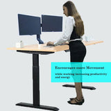 Dual motor Electric Standing Desk, Motorized Sit-Stand Desk Base with Programmable, Memory and Timer Function LED Touch Control, Dual Motor Height Adjustable Ergonomic Workstation, Black (DM7)