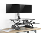 Dual 17" - 27" VESA Height Adjustable Screen Monitor Mount for Standing Desk Converter - Black (2MCT2)