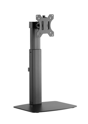 Tall Free Standing Single Monitor Mount Desk Stand, Pneumatic Spring Height Adjustable Monitor Arm for Screens up to 32 inches - Black (EFBGS)