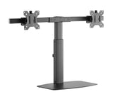 Freestanding Pneumatic Vertical Lift Dual Monitor Stand - Adjustable Monitor Mount, Fits 2 Screens up to 27 Inch, Holds up to 6 kgs per Arm, Black (EFBGD)