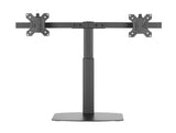 Freestanding Pneumatic Vertical Lift Dual Monitor Stand - Adjustable Monitor Mount, Fits 2 Screens up to 27 Inch, Holds up to 6 kgs per Arm, Black (EFBGD)