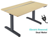 Dual Motor Height Adjustable Electric Standing Desk, Standing Desk Adjustable Height Stand Up Desk Computer Desks with Anti-Collision Protection, Grey (DM8P)