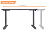 Dual Motor Height Adjustable Electric Standing Desk, Standing Desk Adjustable Height Stand Up Desk Computer Desks with Anti-Collision Protection, Grey (DM8P)