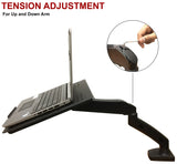 Full Motion Swivel Laptop Desk Stand with Gas Spring Arm - Height Adjustable Notebook Riser (NAG)